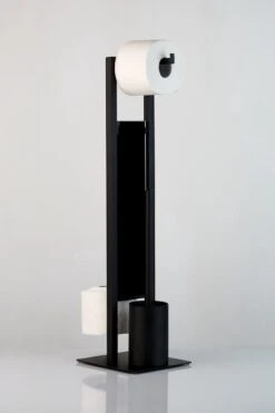 WENKO Toiletbutler Rivalta Zwart - Toiletborstel Met Houder, Toiletrolhouder En Reserverolhouder -Badkamerproducten 799x1200 6