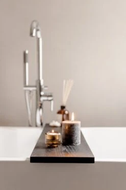 Luxe Badplank Zwart 85 Cm - Badplank Voor In Bad - Eiken Hout - Sterk En Duurzaam Materiaal - Massief Eikenhout - Badrek Zwart -Badkamerproducten 800x1200 28