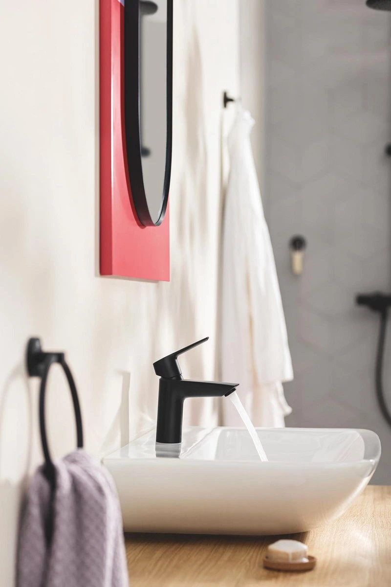 GROHE QuickFix Start Wastafelkraan - M-Size - Push Open - Mat Zwart 5 GROHE QuickFix Start Wastafelkraan - M-Size - Push Open - Mat Zwart - Afbeelding 5