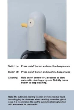 MUID Duck- Automatische Zeepdispenser - Handwas Schuimzeepdispenser Voor Kinderen - Zeeppompje-Oplaadbaar-Foam Technologie- Touchless Infrarood Sensor-Lichtblauw - 400ml - 10.35cm*11.5cm*19.5cm -Badkamerproducten 801x1200