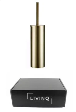 Toiletborstel Met Houder - Vrijstaand - Toiletborstelhouder - Goud - Wc Borstel Met Houder - RVS - Zonder Boren -Badkamerproducten 817x1200