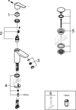 GROHE QuickFix Start Waterbesparende Wastafelkraan - Met EcoJoy® - Incl. Push-open Waste - Chroom - 23551002 -Badkamerproducten 834x1200