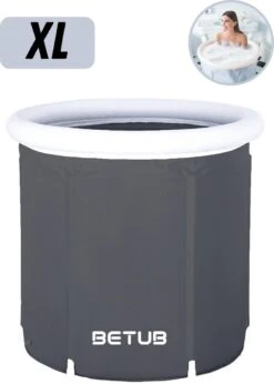 BETUB Zitbad Opvouwbare Badkuip Folding Bath Bathtub – Zit Zwembad – Ijsbad – Warm Bad – Ontspanning – Voor Onder De Douche – Tuin - Balkon Incl. Zitkussen -Badkamerproducten 857x1200 1