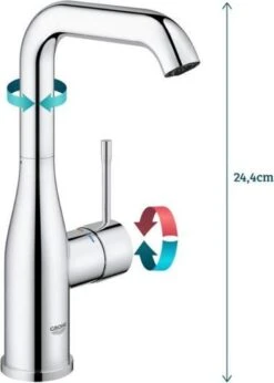 GROHE Essence New Wastafelkraan - Met EcoJoy® - Draaibare Uitloop - Zonder Waste - Chroom - 23541001 -Badkamerproducten 857x1200 2