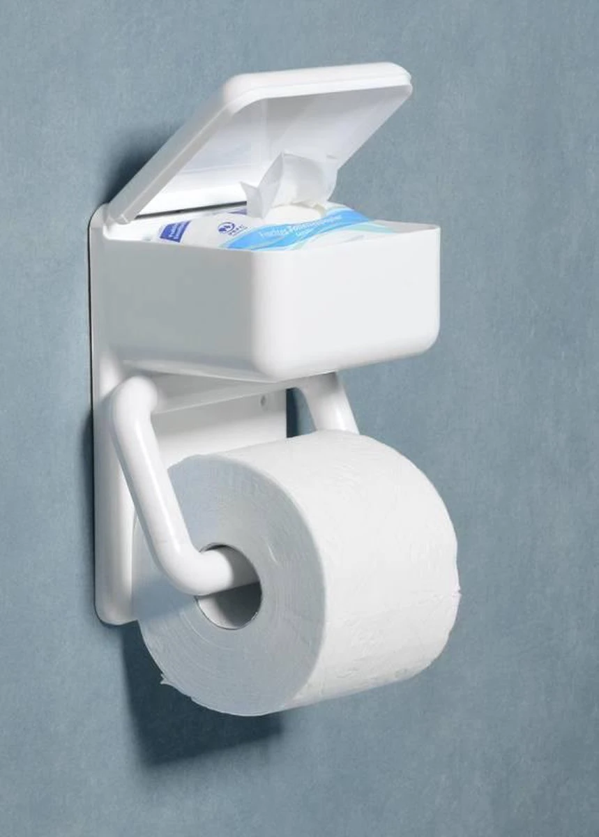 Wenko Wc Rolhouder Met Vochtheidsdoekjes Opberging 5 Wenko Wc Rolhouder Met Vochtheidsdoekjes Opberging - Afbeelding 5