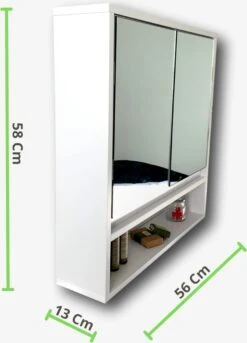 Spiegelkast - Spiegelkast Badkamer - Spiegel - Badkamerkast - Wit - B56 X D13 X H58 Cm 15 Spiegelkast - Spiegelkast Badkamer - Spiegel - Badkamerkast - Wit - B56 X D13 X H58 Cm -Badkamerproducten 865x1200 2