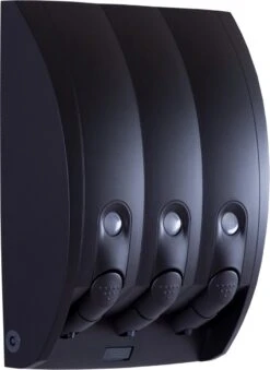 Aquathof, Zeepdispenser, Mat Zwart, 3 Kamer, 3 Reservoirs, 3x350ml, Hangend, Wandmontage