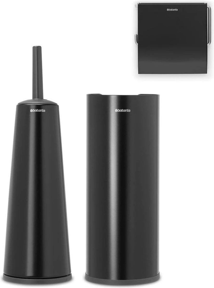 Brabantia ReNew Toiletaccessoires - 3-delig - Matt Black 1 Brabantia ReNew Toiletaccessoires - 3-delig - Matt Black