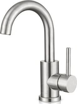 LOMAZOO Wastafelkraan Ivory - Mengkraan Wastafel - Kraan Badkamer - Wastafelmengkraan RVS