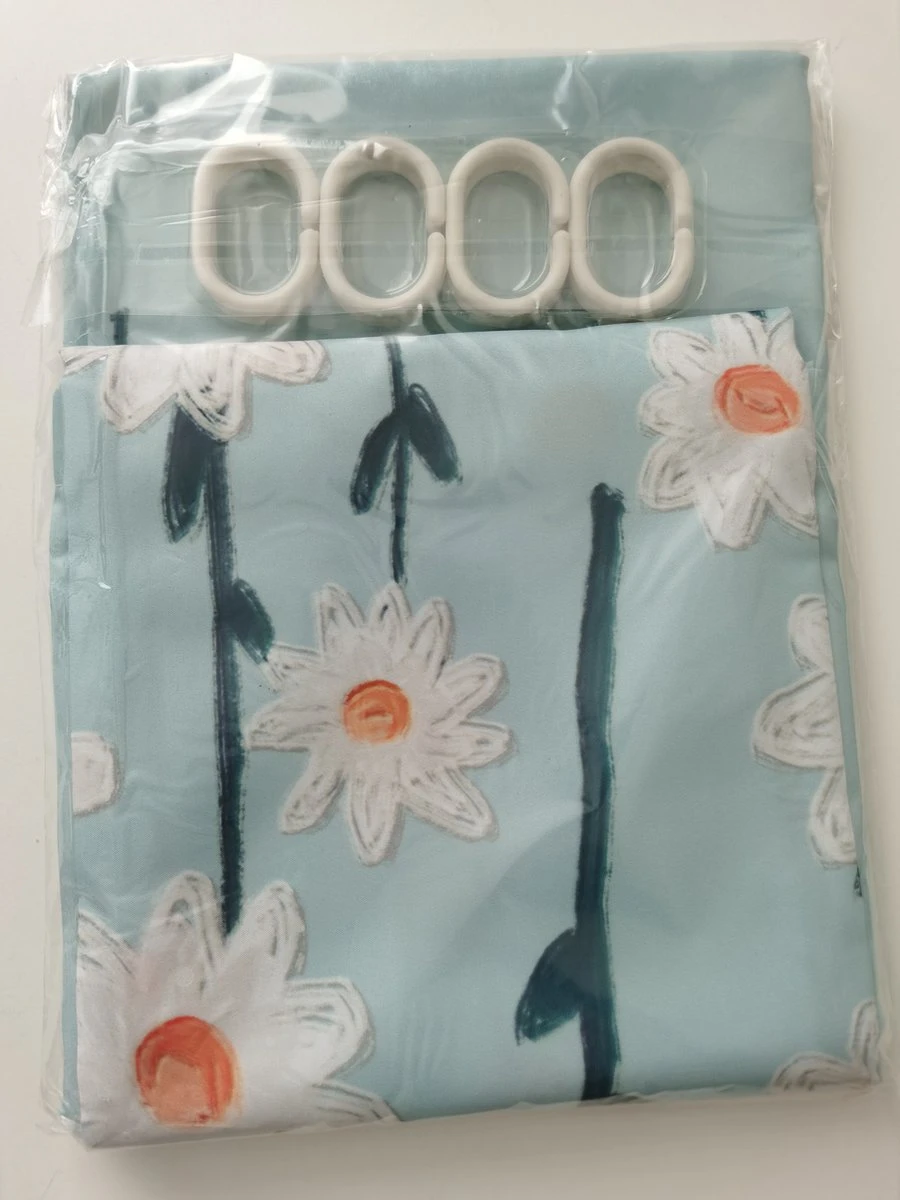 Merkloos Douchegordijn Polyester Douchegordijn Digitaal Printen Verdikt Waterdicht Badkamergordijn Balkongordijn Inclusief Ringen 180x200cm (madeliefje) 2 Merkloos Douchegordijn Polyester Douchegordijn Digitaal Printen Verdikt Waterdicht Badkamergordijn Balkongordijn Inclusief Ringen 180x200cm (madeliefje) - Afbeelding 2