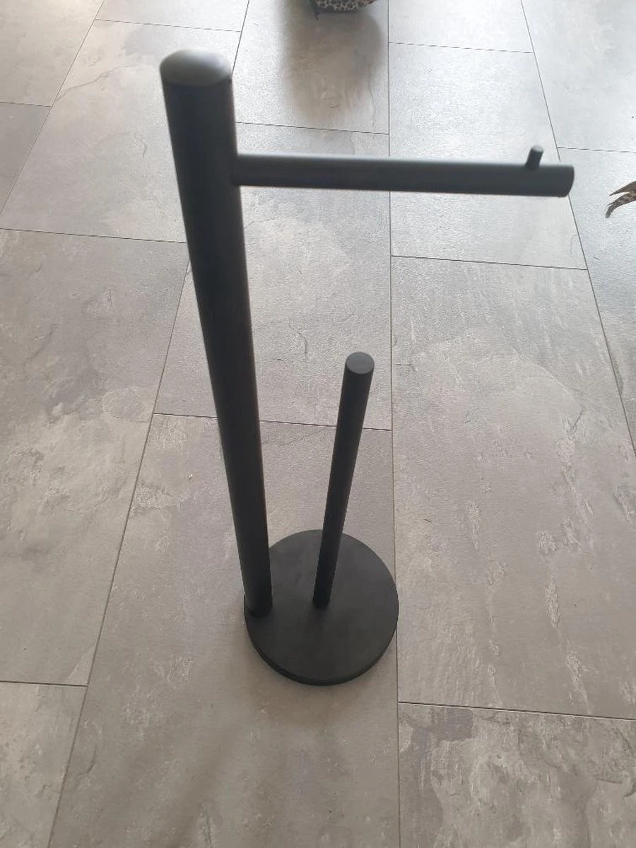 Luxe Toiletrolhouder - Toiletrolstandaard - Geschikt Voor 4 Wc Rollen - Metaal Zwart 2 Luxe Toiletrolhouder - Toiletrolstandaard - Geschikt Voor 4 Wc Rollen - Metaal Zwart - Afbeelding 2