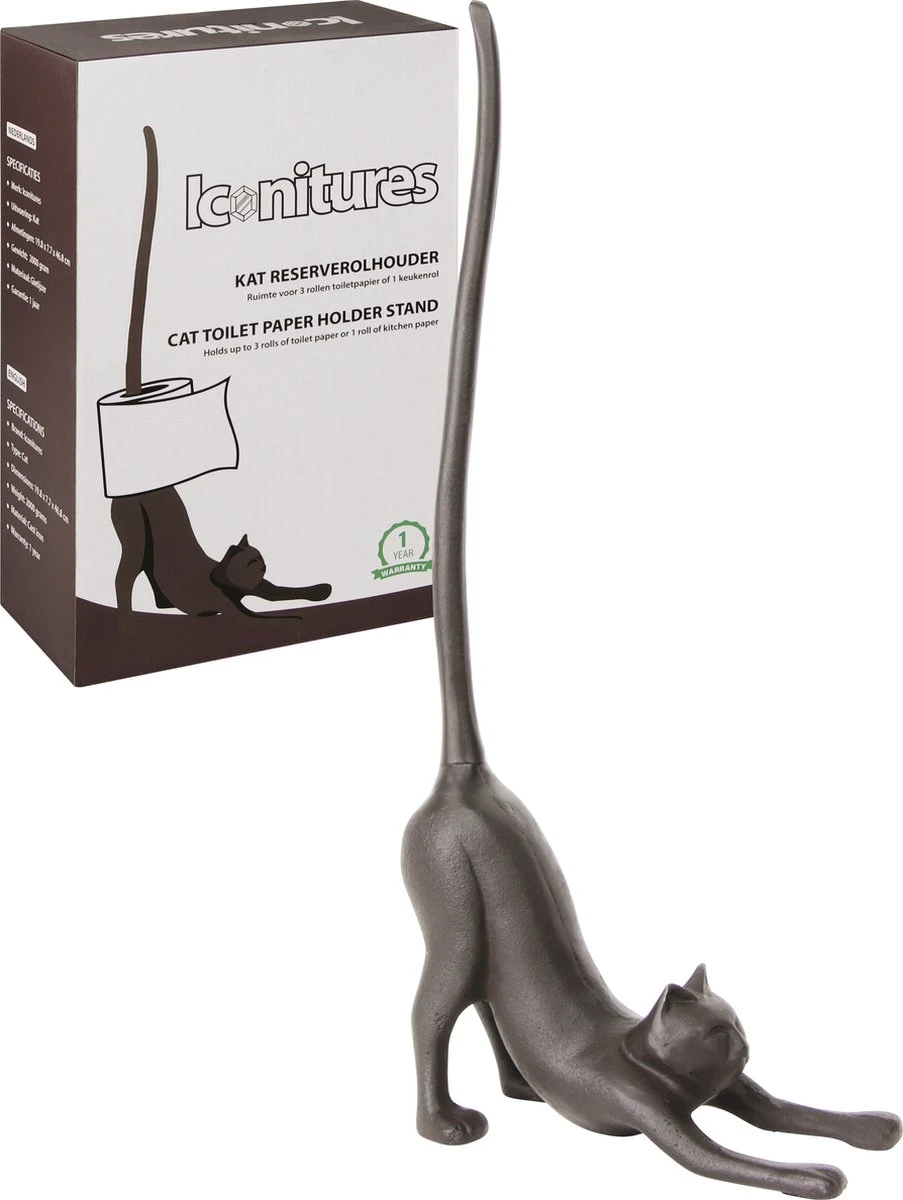 KAT Reserverolhouder - Toiletrolstandaard - Keukenrolhouder - WC Rolhouder Staand - Toiletrolhouder Staand - Reserverolhouders - Poes 1 KAT Reserverolhouder - Toiletrolstandaard - Keukenrolhouder - WC Rolhouder Staand - Toiletrolhouder Staand - Reserverolhouders - Poes