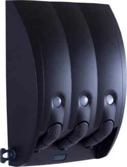 Aquathof, Zeepdispenser, Mat Zwart, 3 Kamer, 3 Reservoirs, 3x350ml, Hangend, Wandmontage -Badkamerproducten 908x1200 1