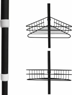 SensaHome Telescopisch Douche Rek Met 4 Lagen - Verstelbaar Bad / Douche Hoekrek Opbergrek - Uitschuifbaar Van 145-250 Cm - Zwart -Badkamerproducten 918x1200 1