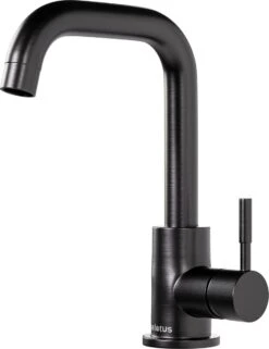Selotus Badkamer & Keuken Kraan Zwart Inclusief Aansluitingen - - Keuken Kraan - Wastafel Kraan - Zwart