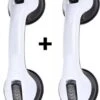 Merkloos 2x Anti Slip Zuig Handvat - Zuignap Handgreep Badkamer/Toilet - Badkamer Veiligheidsgreep - Handgreep Met Zuignappen - Badgreep - Krachtig En Verplaatsbaar - Trekvermogen Tot 50KG - 30cm