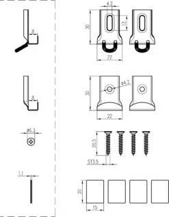 Saqu Set Spiegelklemmen - Montage - Ophangsysteem Van Staal - Chroom - Badkamerspiegelbevestiging -Badkamerproducten 931x1200