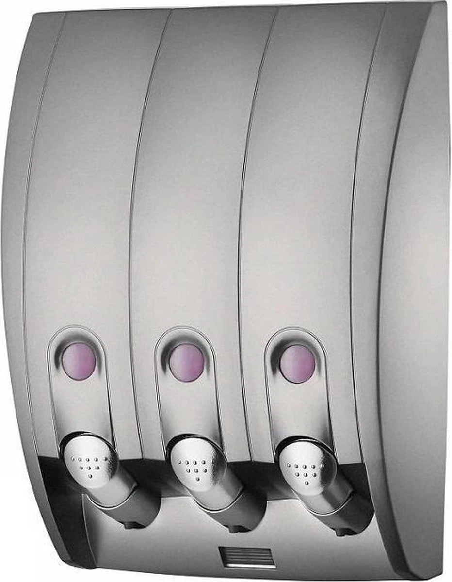 Zeepdispenser - Muur - Zeeppompje - 3 Kamer - 3 Reservoirs - 3 X 350ml - Hangend - Wandmontage 1 Zeepdispenser - Muur - Zeeppompje - 3 Kamer - 3 Reservoirs - 3 X 350ml - Hangend - Wandmontage