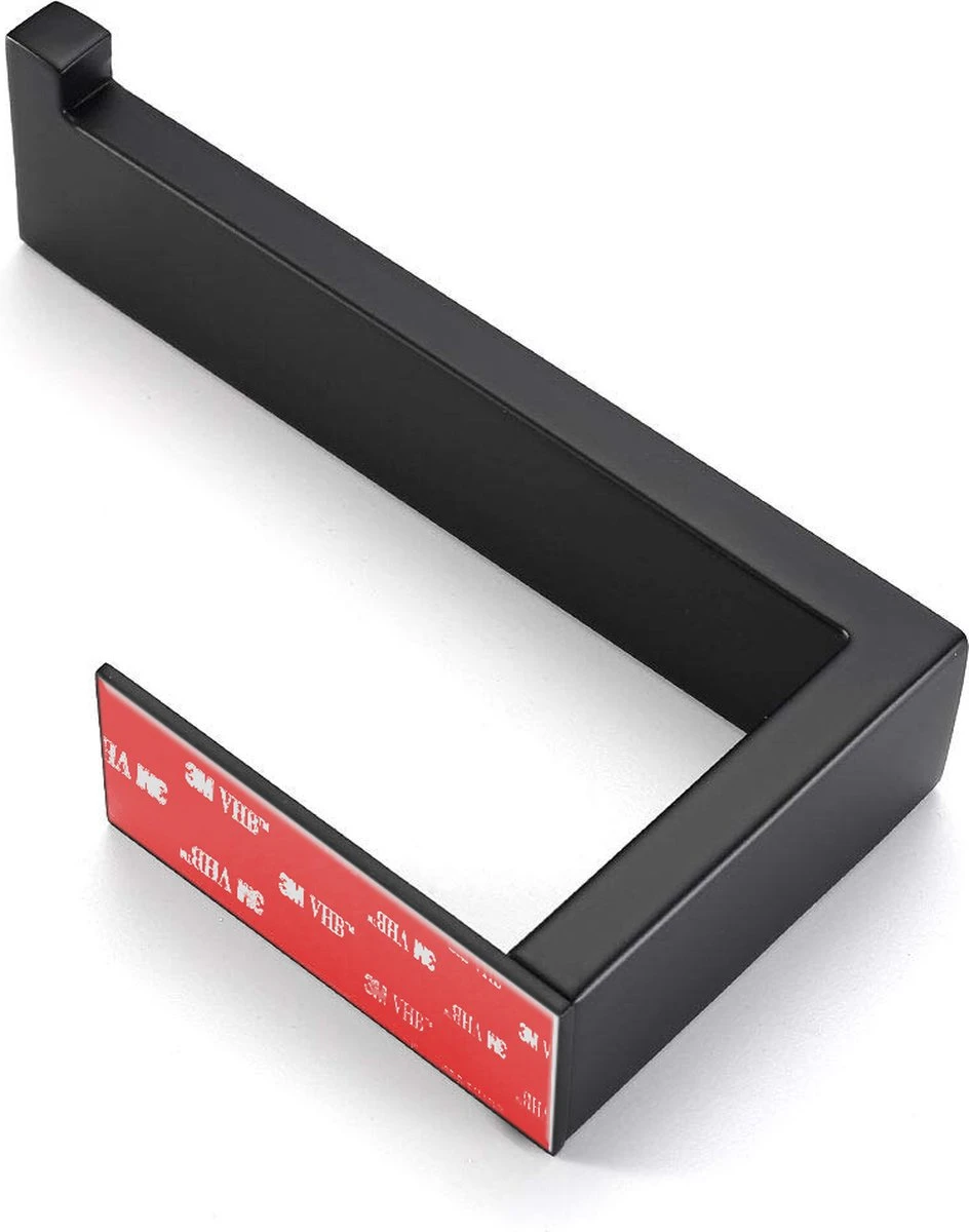 DesignX 3M™ Toiletrolhouder Zonder Boren Zwart Zelfklevend - WC Rolhouder - Matte - Papier - Houder - Incl. 3M Plakstrip 5 DesignX 3M™ Toiletrolhouder Zonder Boren Zwart Zelfklevend - WC Rolhouder - Matte - Papier - Houder - Incl. 3M Plakstrip - Afbeelding 5