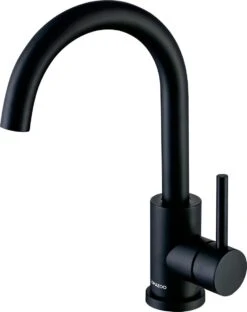 LOMAZOO Wastafelkraan Zwart Hoog Juno - Zwarte Wastafelkraan - Badkamerkraan Zwart - Zwarte Badkamerkraan