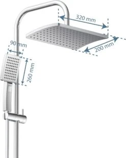 SCHÜTTE Mallorca Douchesysteem - Regendouche - 95 Cm Stang - Wandhouder In Hoogte Verstelbaar - Chroom -Badkamerproducten 956x1200 1