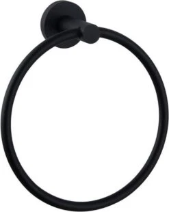 Merkloos Handdoekring Zwart - Handdoekrek Zwart - Badkamer Accessoires - Eenvoudig Te Monteren -Badkamerproducten 956x1200