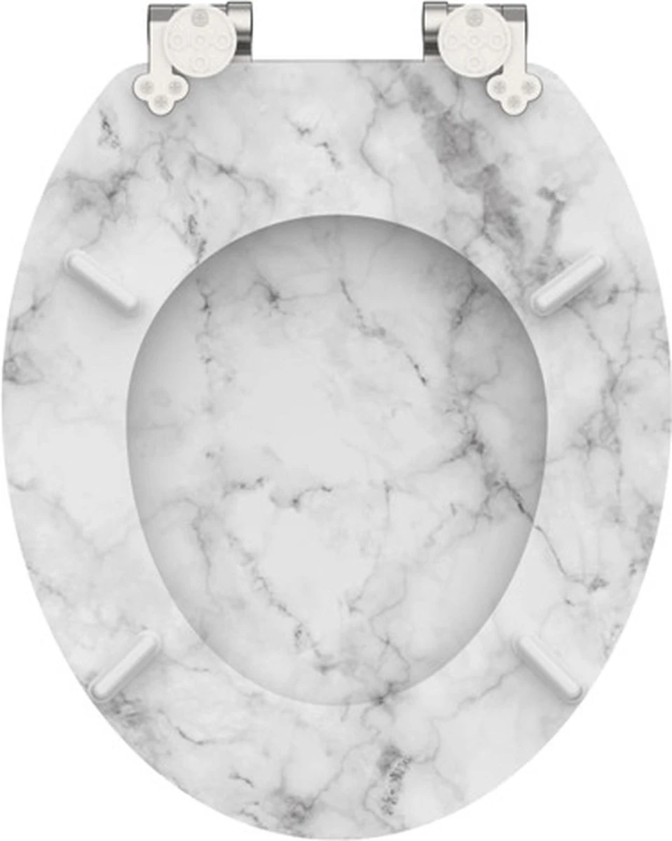 SCHÜTTE WC-Bril 80194 MARMOR STONE - MDF-Hout - Soft Close - Verchroomde Scharnieren - Decor - 3-zijdige Print 8 SCHÜTTE WC-Bril 80194 MARMOR STONE - MDF-Hout - Soft Close - Verchroomde Scharnieren - Decor - 3-zijdige Print - Afbeelding 8