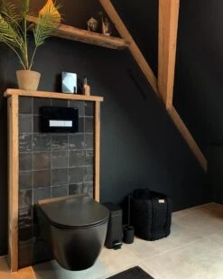 Rimless Hangtoilet - Zwart - Slimline Softclose - Quick Release Zitting -Badkamerproducten 959x1200 4