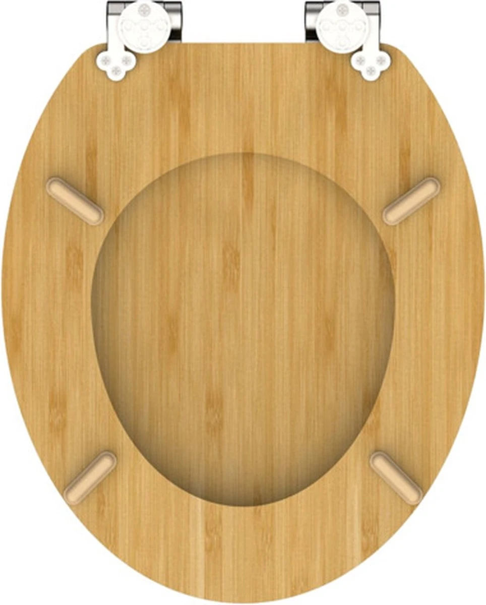 SCHÜTTE WC-Bril 81101 NATURAL BAMBOO - Massief Bamboe - Soft Close - Verchroomde Scharnieren 9 SCHÜTTE WC-Bril 81101 NATURAL BAMBOO - Massief Bamboe - Soft Close - Verchroomde Scharnieren - Afbeelding 9