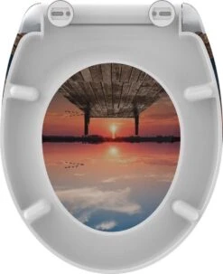 SCHÜTTE WC-Bril 82378 SUNSET SKY - Duroplast - Soft Close - Afklikbaar - RVS-Scharnieren - Decor - 3-zijdige Print -Badkamerproducten 979x1200 2