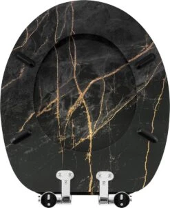 Kamyra® Toiletbril Met Softclose & Print - Toiletbrillen, WC Bril, Brillen, Toiletzitting - Zwart Marmer - 37.5x43.5 Cm -Badkamerproducten 982x1200 3