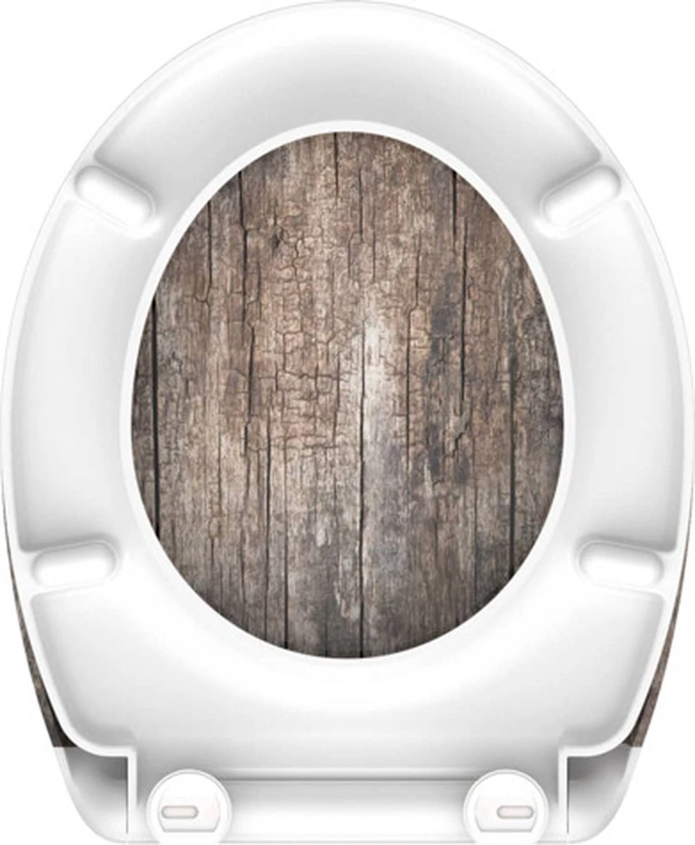 SCHÜTTE WC-Bril 82368 OLD WOOD - Duroplast - Soft Close - Afklikbaar - RVS-Scharnieren - Decor - 3-zijdige Print 9 SCHÜTTE WC-Bril 82368 OLD WOOD - Duroplast - Soft Close - Afklikbaar - RVS-Scharnieren - Decor - 3-zijdige Print - Afbeelding 9